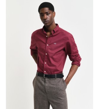 Gant Slim Fit Poplin Overhemd bordeauxrood