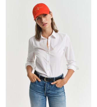 Gant Camisa de corte justo em popelina branca