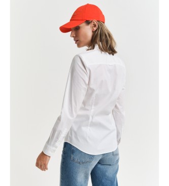 Gant Camisa de corte justo em popelina branca