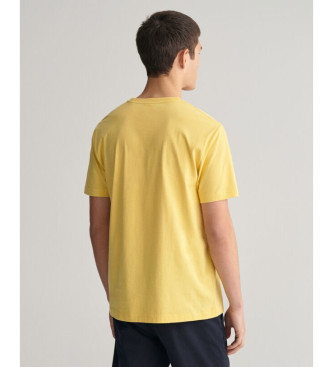 Gant T-shirt gialla con scudo d'archivio