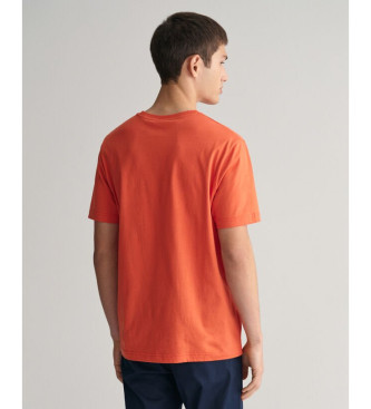 Gant T-shirt arancione con scudo d'archivio