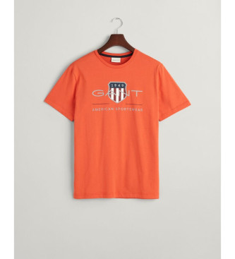 Gant T-shirt arancione con scudo d'archivio
