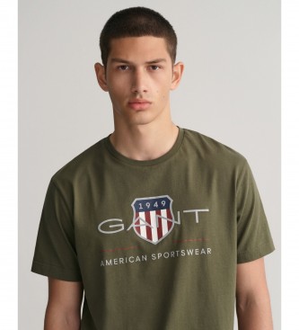 Gant Archief Shield T-shirt groen