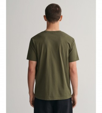 Gant T-shirt verde con scudo d'archivio