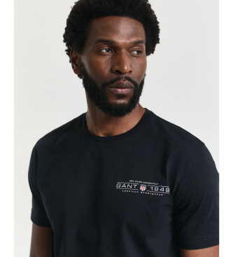 Gant T-shirt imprim  manches courtes noir