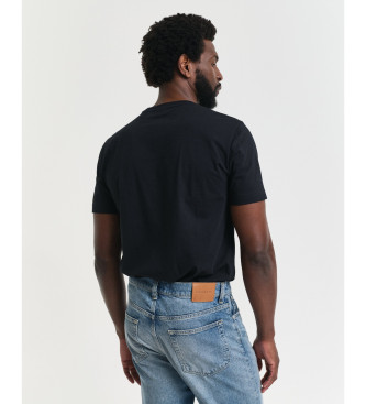 Gant Kortrmet t-shirt med tryk, sort