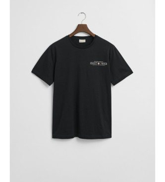 Gant Bedrucktes Kurzarm-T-Shirt schwarz