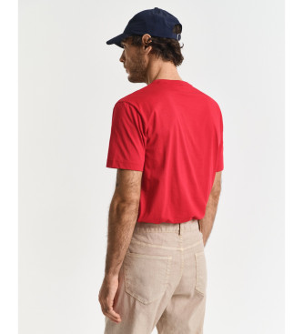 Gant Bedrucktes Kurzarm-T-Shirt rot