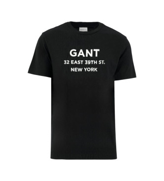 Gant T-shirt de manga curta estampada Grfico pequeno preto