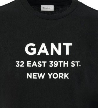 Gant Bedrukt T-shirt met korte mouwen Klein grafisch zwart