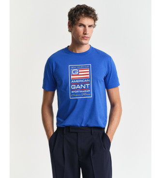 Gant Grafisches Kurzarm-T-Shirt blau