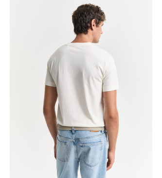 Gant T-shirt met grafische beige korte mouwen