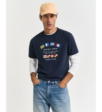 Gant Grafisk kortrmet t-shirt navy