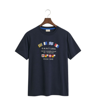 Gant T-shirt a maniche corte con grafica blu scuro