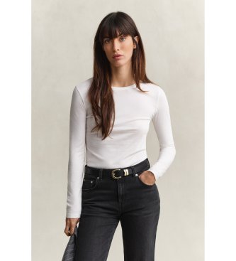 Gant T-shirt à manches longues en coton léger blanc