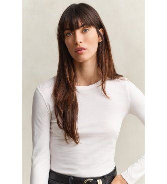 Gant T-shirt à manches longues en coton léger blanc