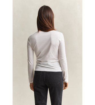 Gant T-shirt à manches longues en coton léger blanc