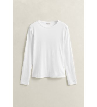 Gant T-shirt à manches longues en coton léger blanc