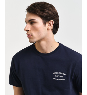 Gant Piqu T-shirt met blauw borduursel