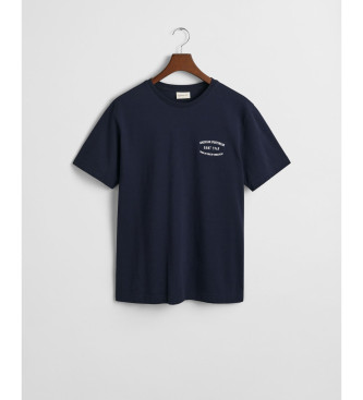 Gant Piqu T-shirt met blauw borduursel