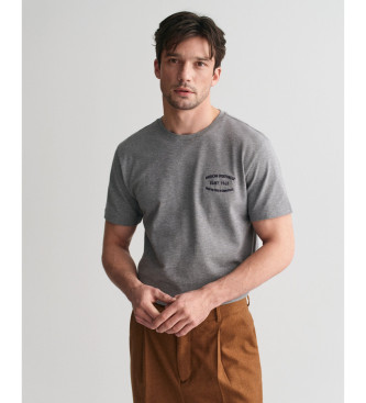 Gant T-shirt em piqu com bordado cinzento