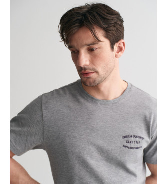 Gant T-shirt em piqu com bordado cinzento