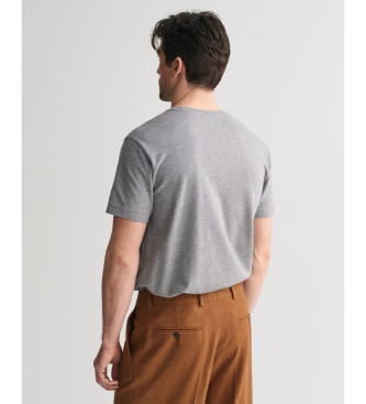 Gant T-shirt em piqu com bordado cinzento