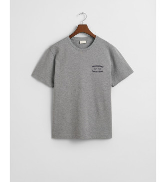 Gant T-shirt em piqu com bordado cinzento