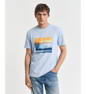 Gant Platziertes blaues bedrucktes T-Shirt