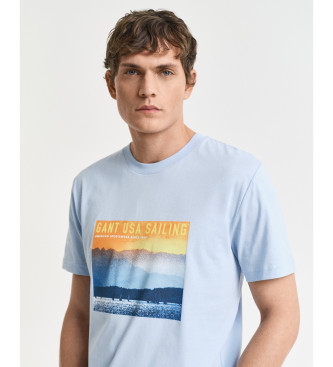 Gant T-shirt con stampa piazzata blu