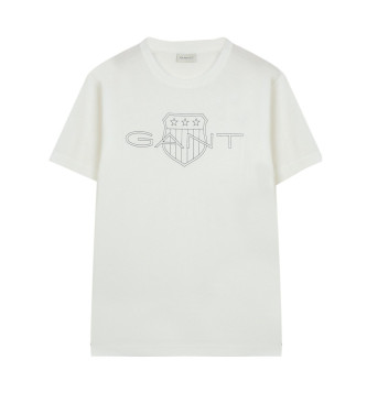 Gant T-shirt pesante in blocco bianco 