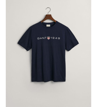 Gant T-shirt graphique imprim bleu