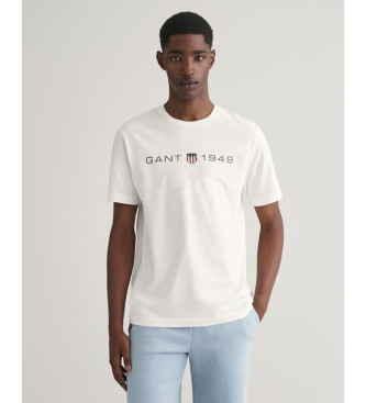Gant T-shirt grafica stampata bianca 