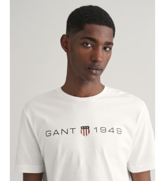 Gant Trykt grafisk T-shirt hvid 