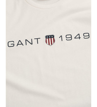 Gant T-shirt grafica stampata bianca 