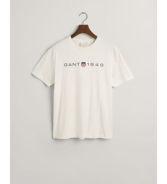 Gant T-shirt med grafiskt tryck vit 