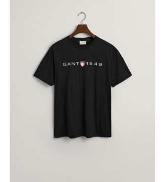 Gant Bedrukt grafisch T-shirt zwart 