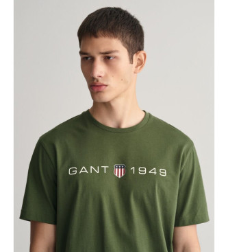 Gant Bedrukt grafisch T-shirt groen 