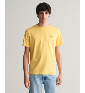 Gant T-shirt con scudo dalla vestibilit regolare gialla