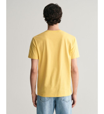Gant T-shirt con scudo dalla vestibilit regolare gialla