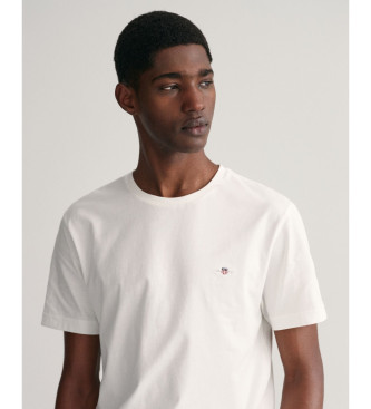 Gant T-shirt bianca con scudo dalla vestibilit regolare