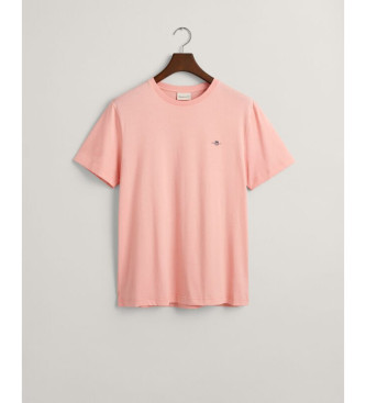 Gant T-shirt con scudo rosa dalla vestibilit regolare