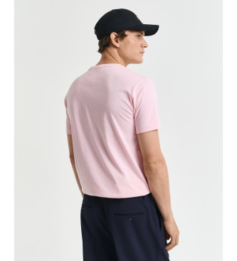 Gant T-shirt con scudo rosa dalla vestibilit regolare