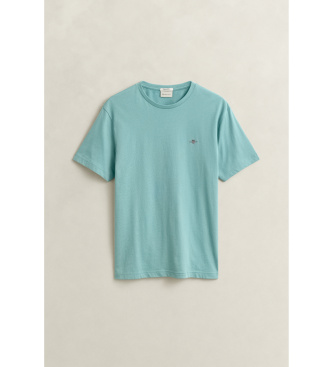 Gant T-shirt turchese con scudo dalla vestibilit� regolare