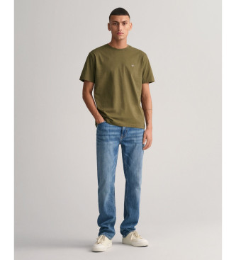 Gant T-shirt regular fit schild groen