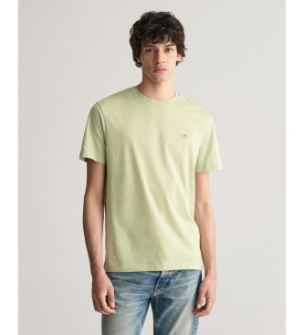 Gant T-shirt verde con scudo dalla vestibilit regolare
