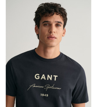 Gant Camiseta Script Graphic negro
