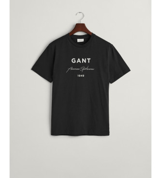Gant Grafična majica Script črna