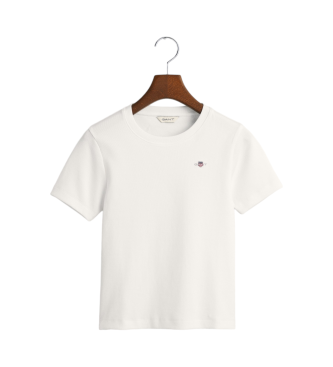 Gant Shield Teen vit ribbad T-shirt