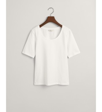 Gant T-shirt z białym okrągłym dekoltem